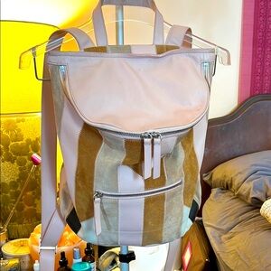 SALE!! DEAL! Derek Lam 10 Crosby Pink & Brown Leather & Suede Patchwork Backpack